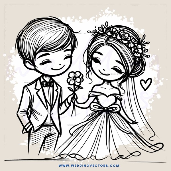a couple's portrait with heart decorations