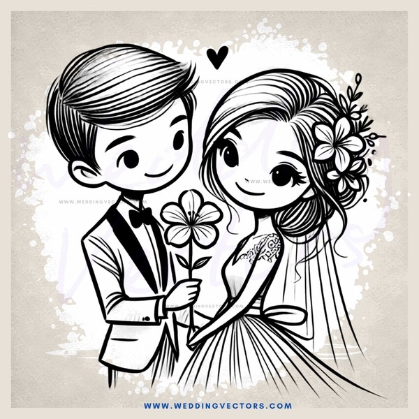 a cartoon drawing of a man and woman