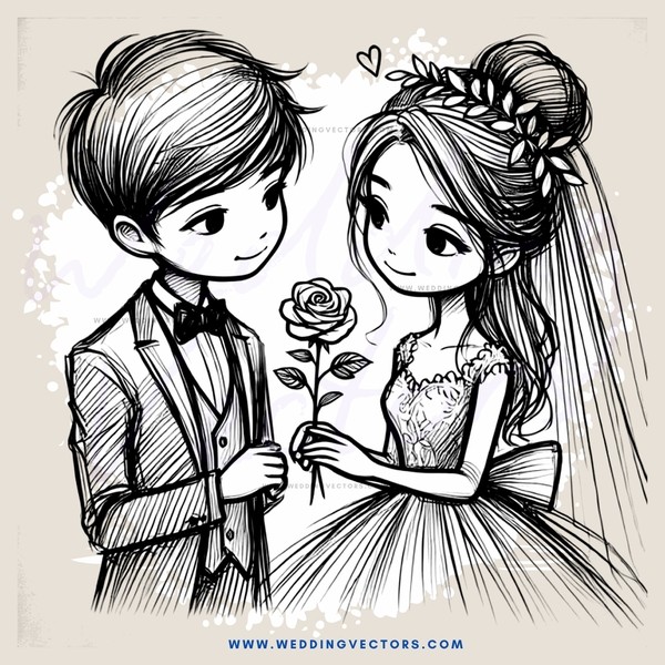 bride and groom on their wedding day