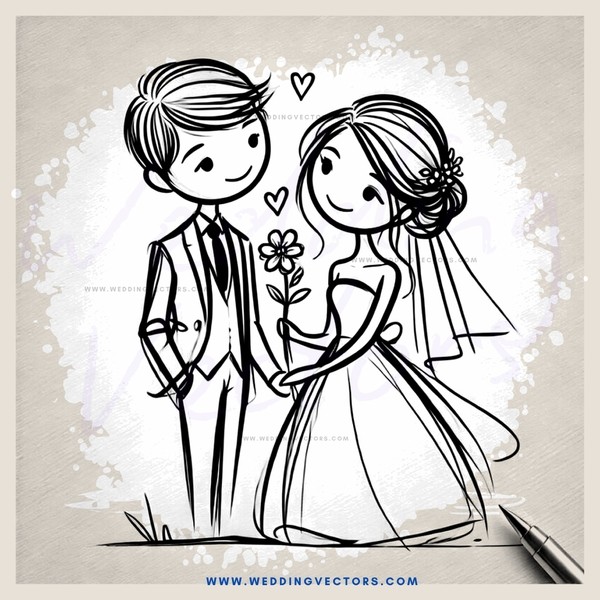 wedding picture by cute cartoons
