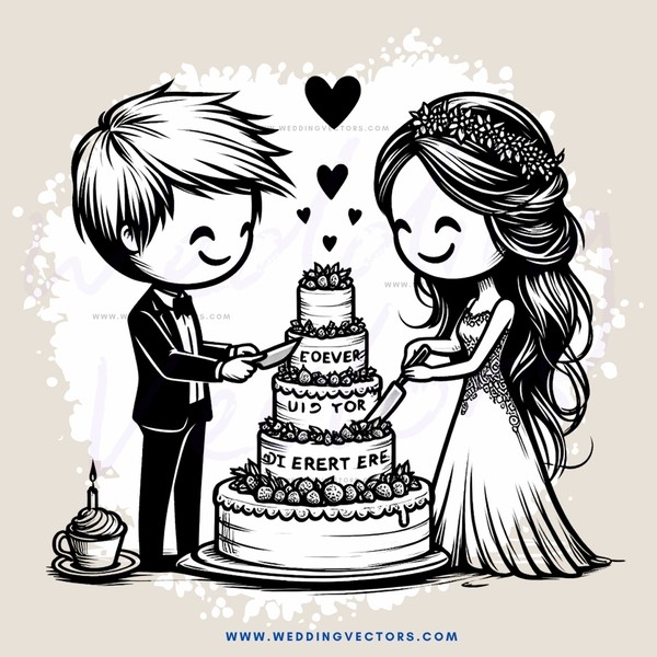 a couple cutting their wedding cake