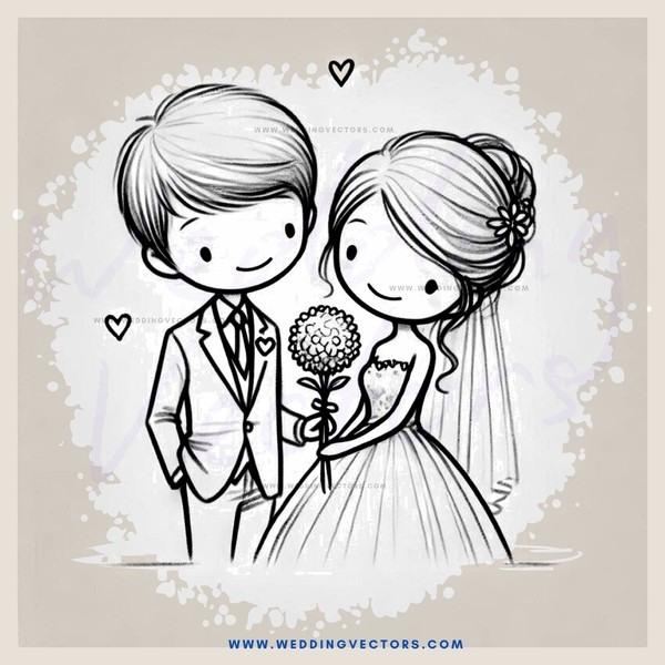 a wedding portrait in black and white