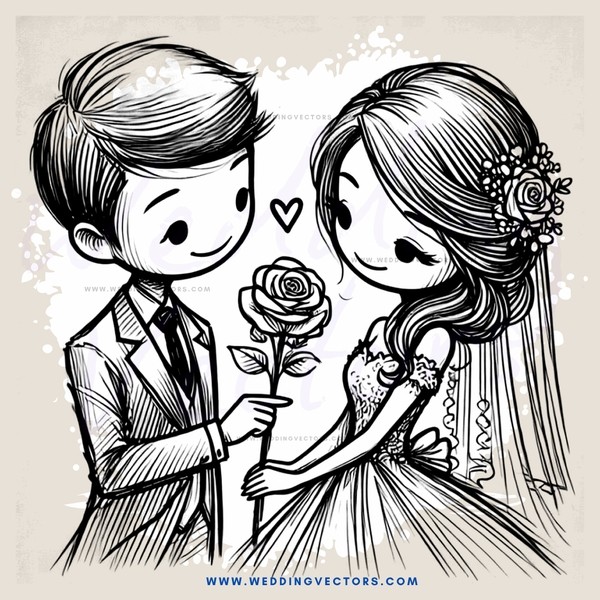 couple holding a rose