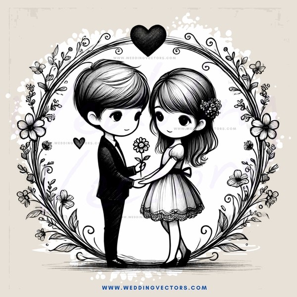 couple in heart design