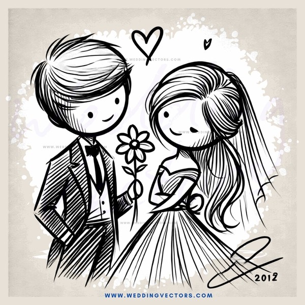 a heartwarming wedding illustration from 2012