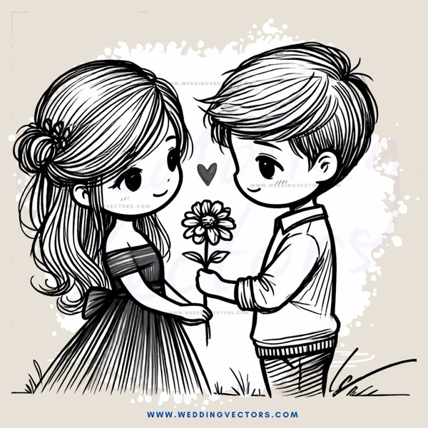 two kids with a flower