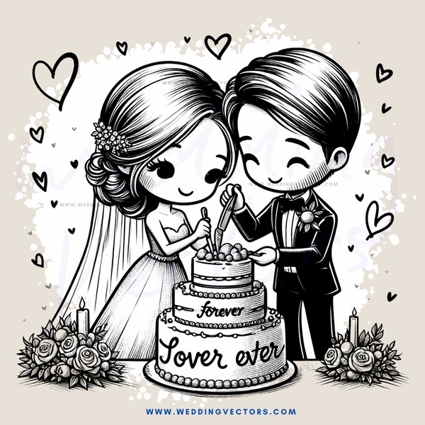a couple cutting their wedding cake