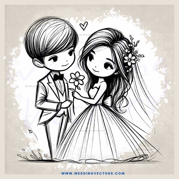 a couple holding flowers and smiling