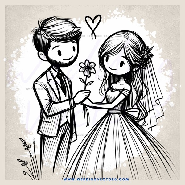 a young couple sharing a flower