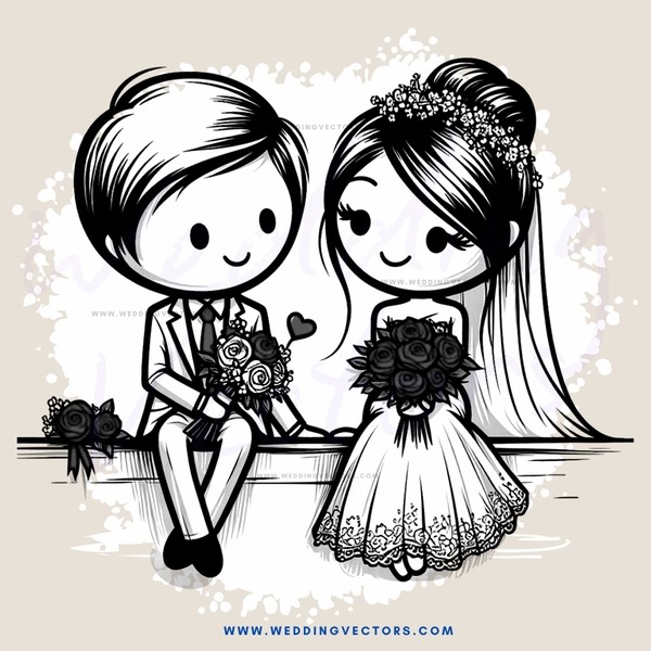a couple on their wedding day