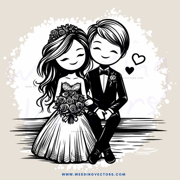 a couple sitting next to each other and holding flowers