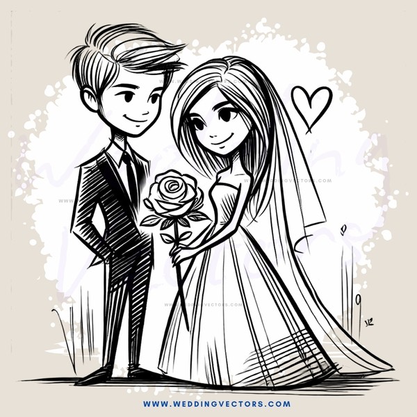 a bride and groom holding hands