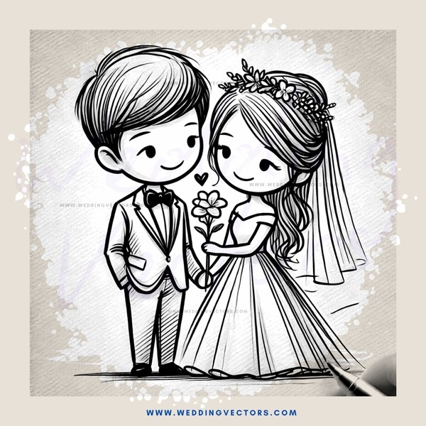 a couple holding flowers and smiling