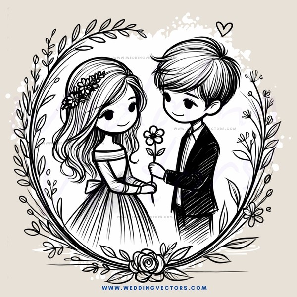boy and girl flower crown picture
