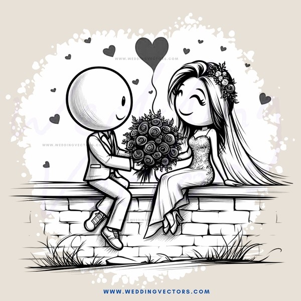 a couple exchanging flowers on their wedding day
