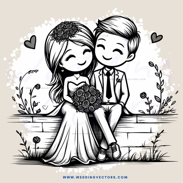 couple sitting on brick wall in flower garden