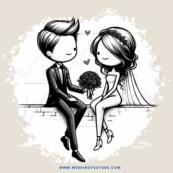 wedding bride and groom posing for picture