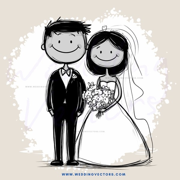 a smiling groom and bride