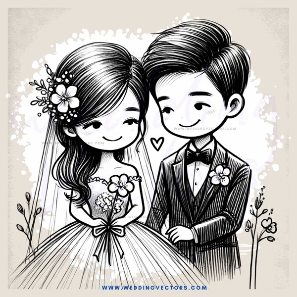 bride and groom holding hands