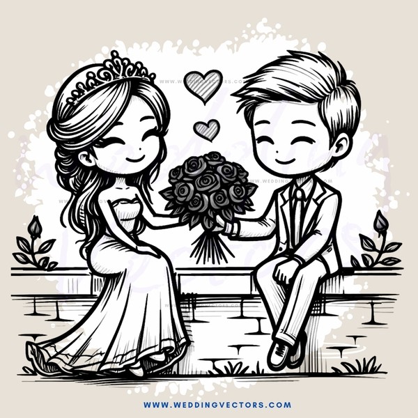 a couple on their wedding day