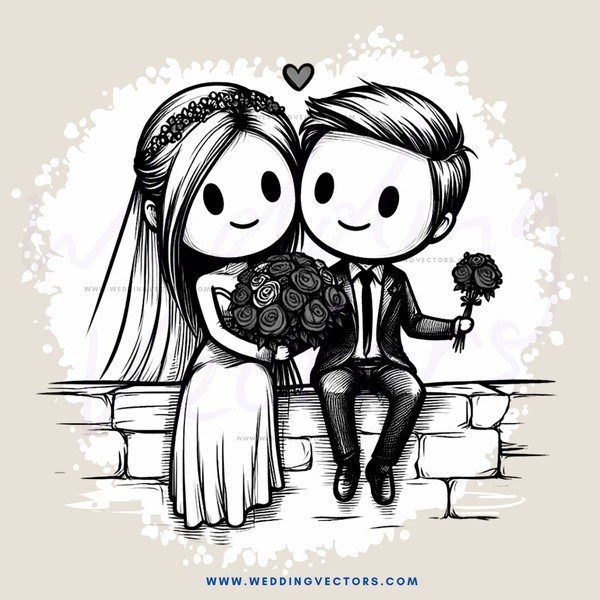 a wedding anniversary celebration cartoon