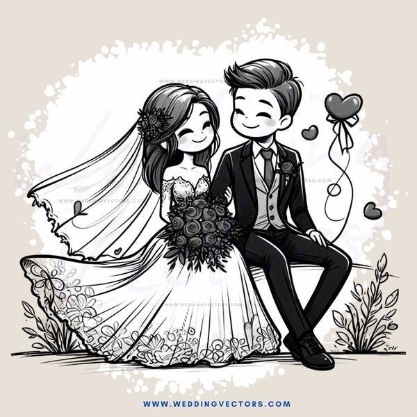 a bride and groom on their wedding day