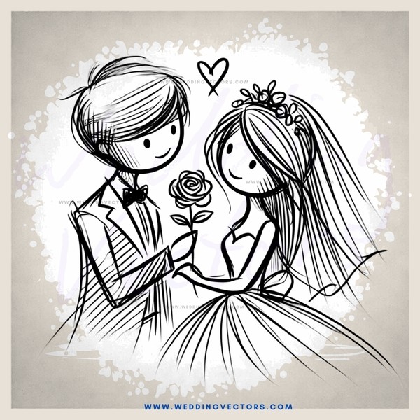 a wedding portrait in black and white