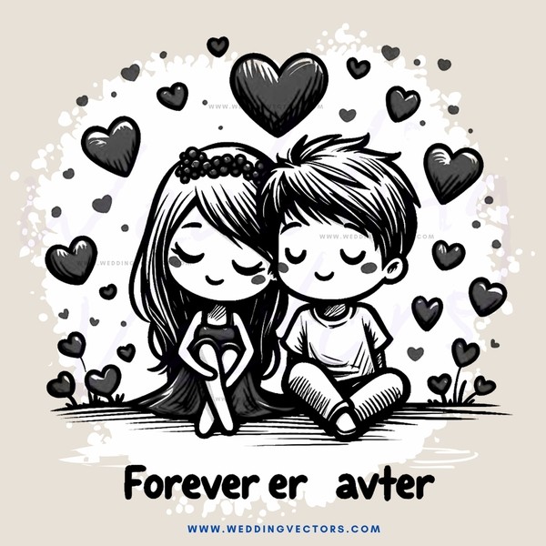 a boy and girl sit together forever