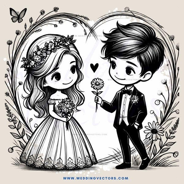 love story in cartoon style