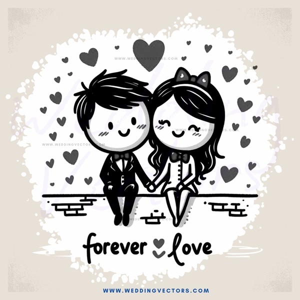 forever love cartoon drawing