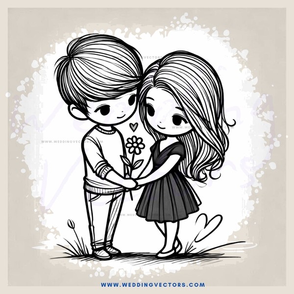 two people holding hands and flowers