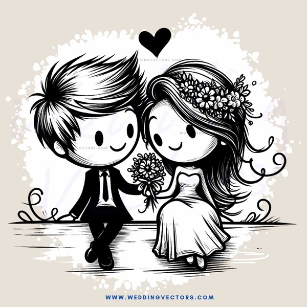 couple posing for picture with flowers and hearts