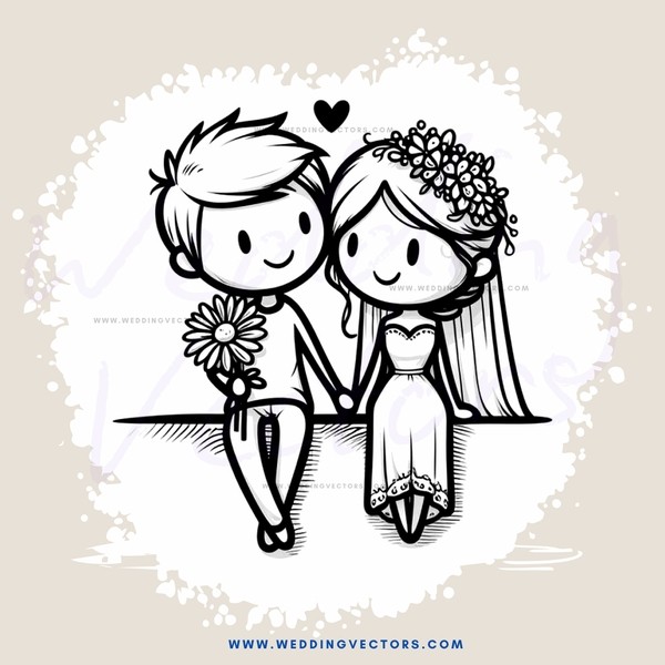 a bride and groom on their wedding day