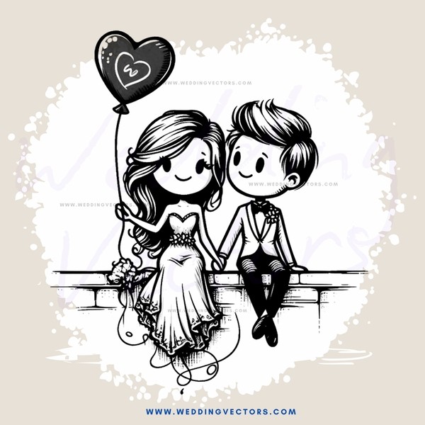 a couple sitting on a ledge with an air bubble
