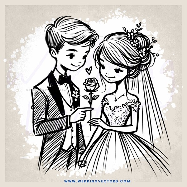 a bride and groom holding hands together