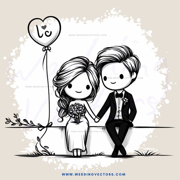 a couple holding hands and an air bubble over their heads