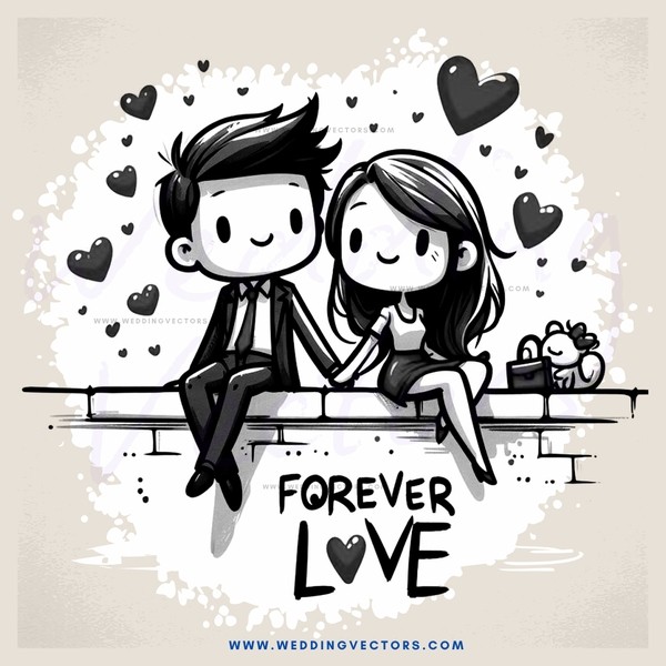 forever love cartoon drawing