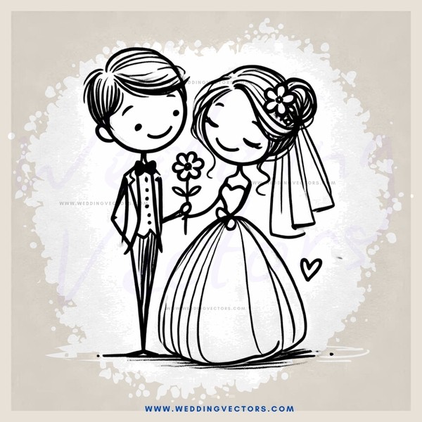 a bride and groom hold flowers