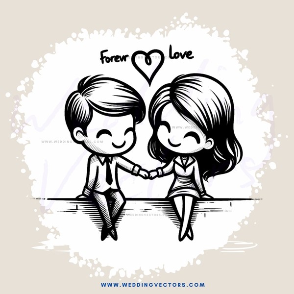 forever love couple picture in black and white