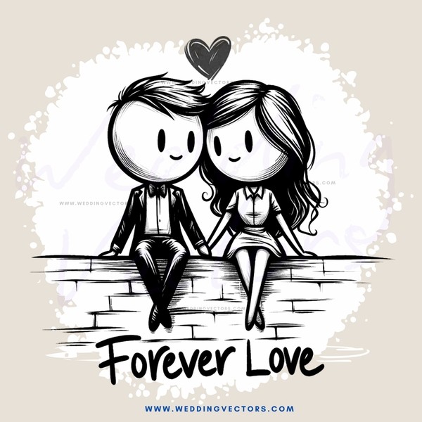 forever love cartoon graphic design