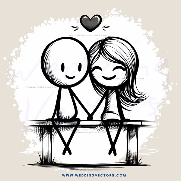 two people sitting on a bench and sharing a heart emoji