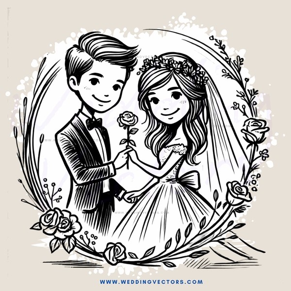a boy and girl sharing a rose
