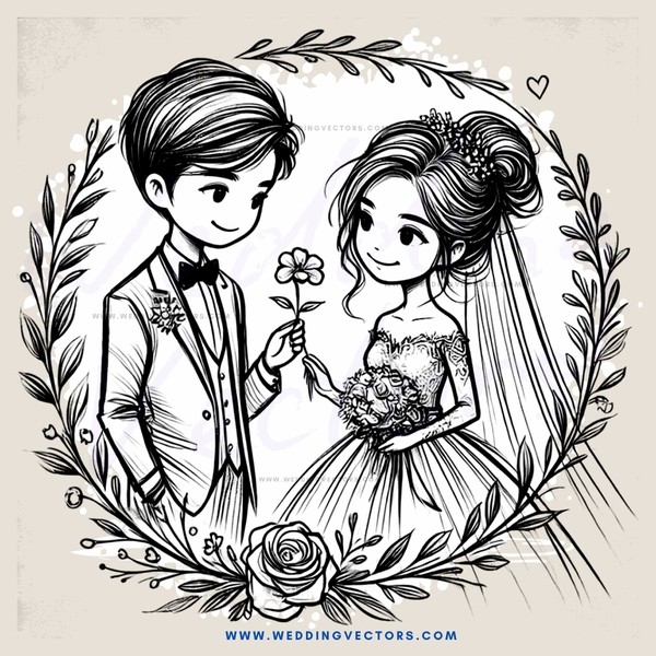 a bride and groom hold flowers and each wear black bow ties