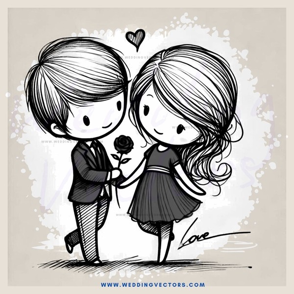 boy and girl with flower