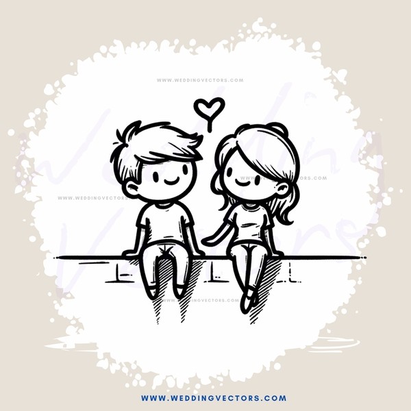 boy and girl on bench love each other, sitting on a bench