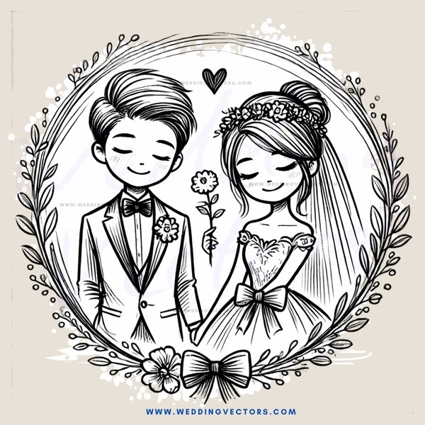 a romantic wedding illustration