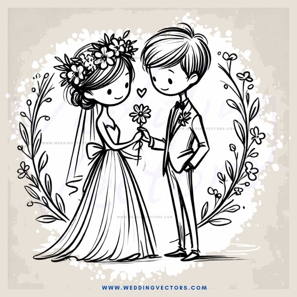 wedding picture of bride and groom