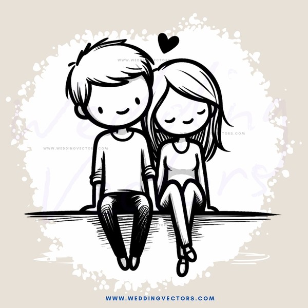 a boy and girl sitting close together