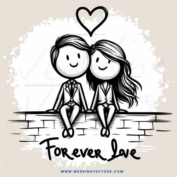 forever love cartoon picture with text and heart
