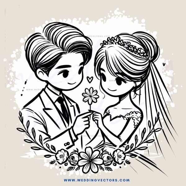 couple holding hands with flower